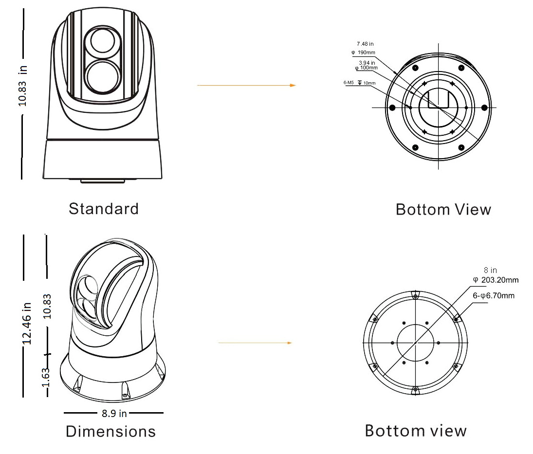 Yacht Camera Dimensions